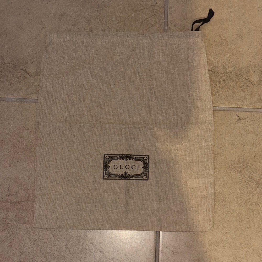 Gucci Beige Canvas Dust Bag with Black Logo